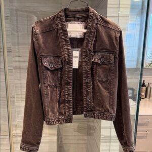 Anthropologie Dark Brown Jean Jacket
